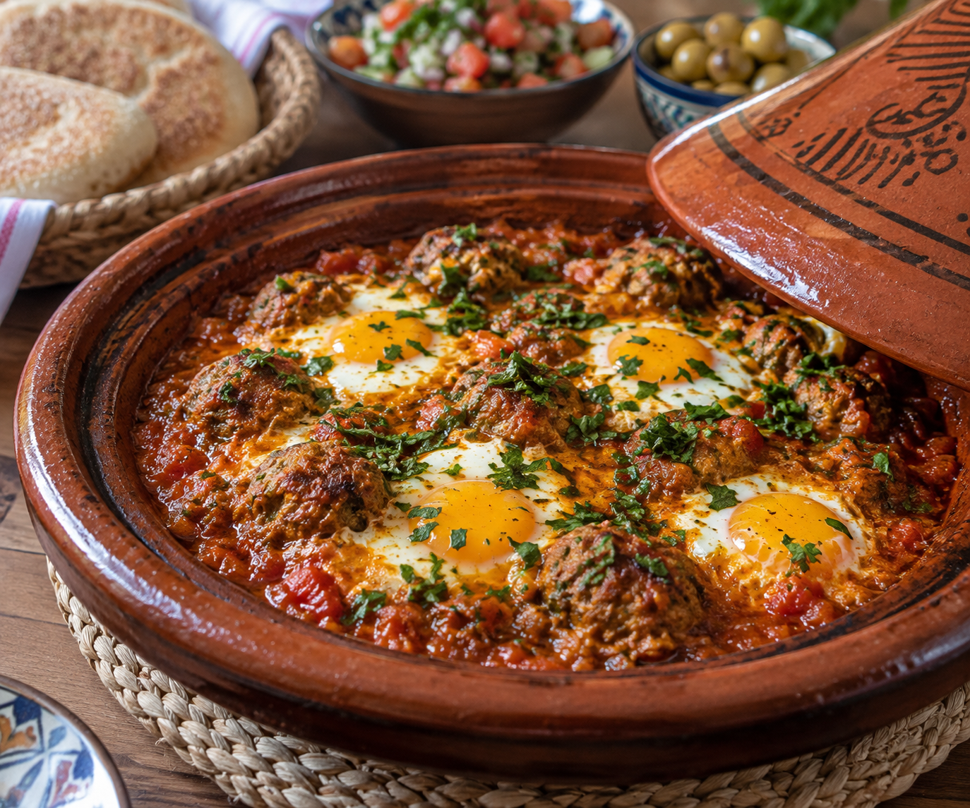 Tajine de kefta aux œufs